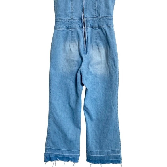 Dollhouse Juniors' Cropped Wide-Leg Denim Overalls 3 EUC - Picture 9 of 14